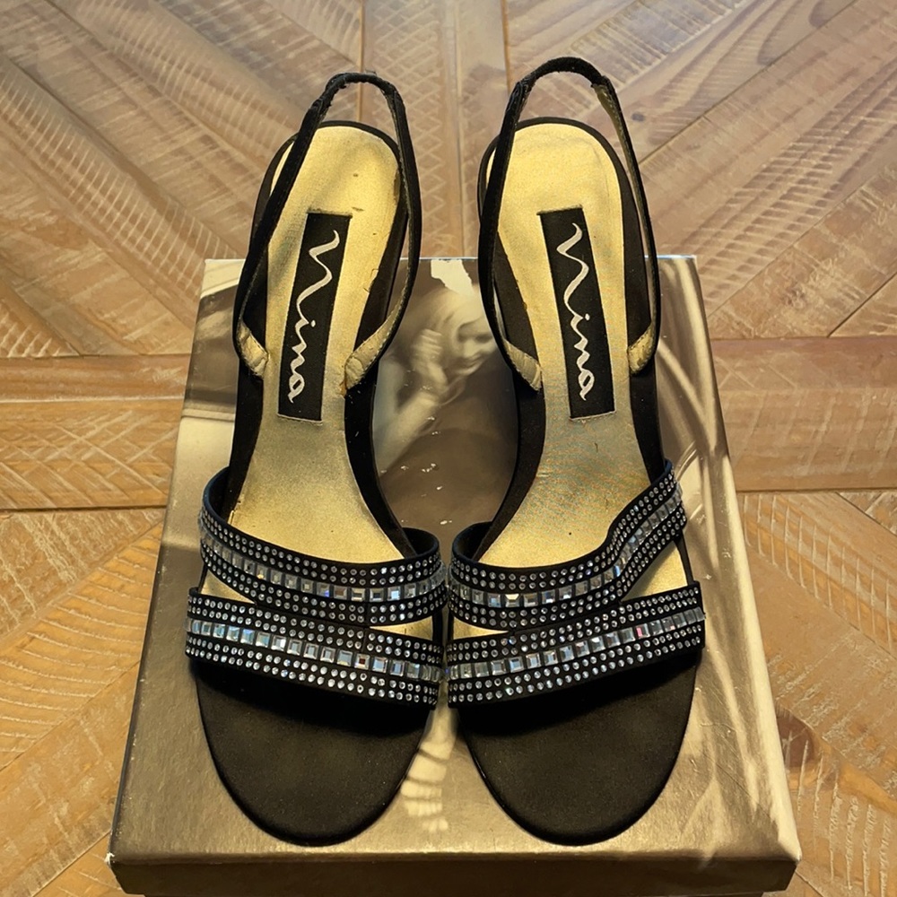 Nina Black Veitri Luster Dress Heels